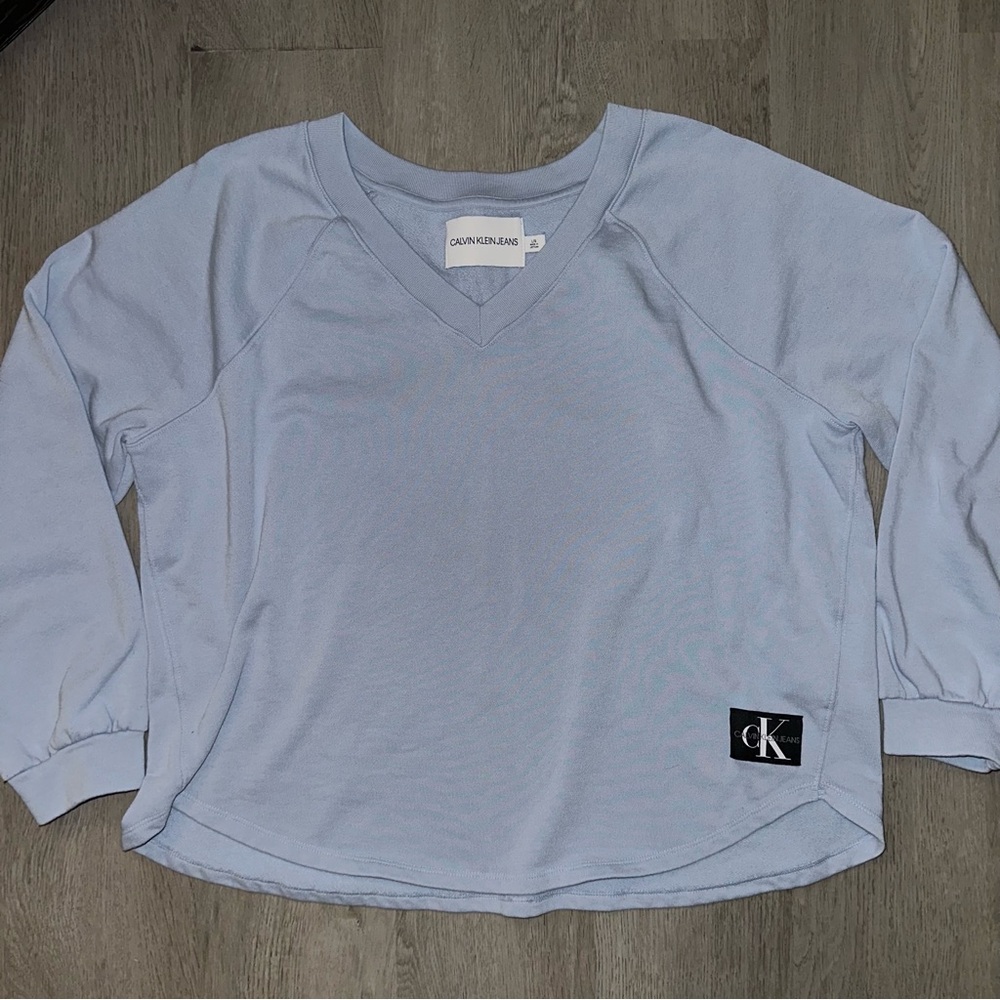 Calvin Klein Blue Long Sleeve Sweater Relaxed Fit